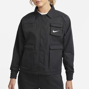 NIKE Women's Black Woven Swoosh Jacket